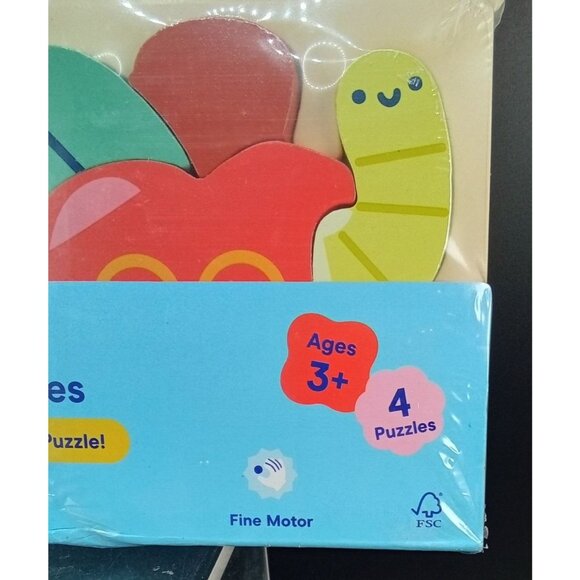 Gigglescape Chunky Puzzles 20-Piece Set Frog Rainbow Owl Apple Ages 3+ - Picture 3 of 6